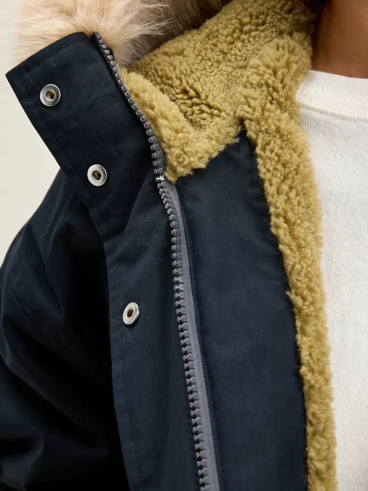 DUFFLE PARKA ECO FUR HOGGAR BLU NAVY
