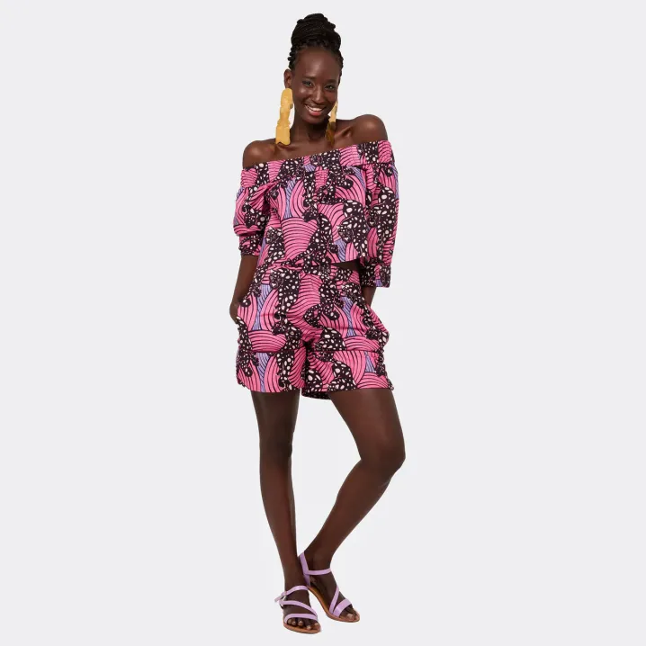 ENDELEA PANTALONI A PORTAFOGLIO AFRICAN WAX