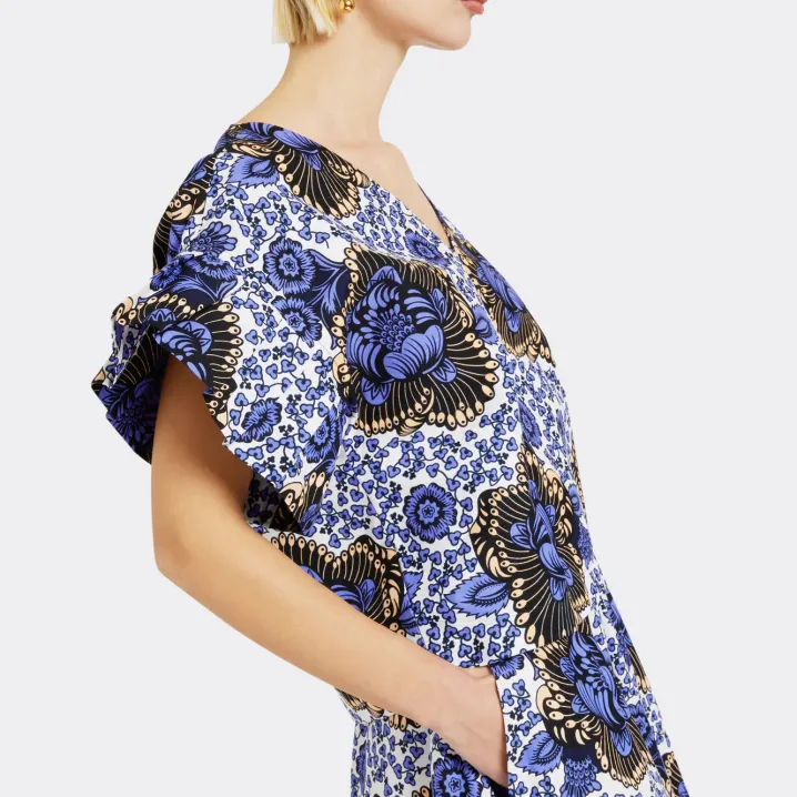 ENDELEA TOP CON VOLANT AFRICAN WAX AFRICAN FABRICS