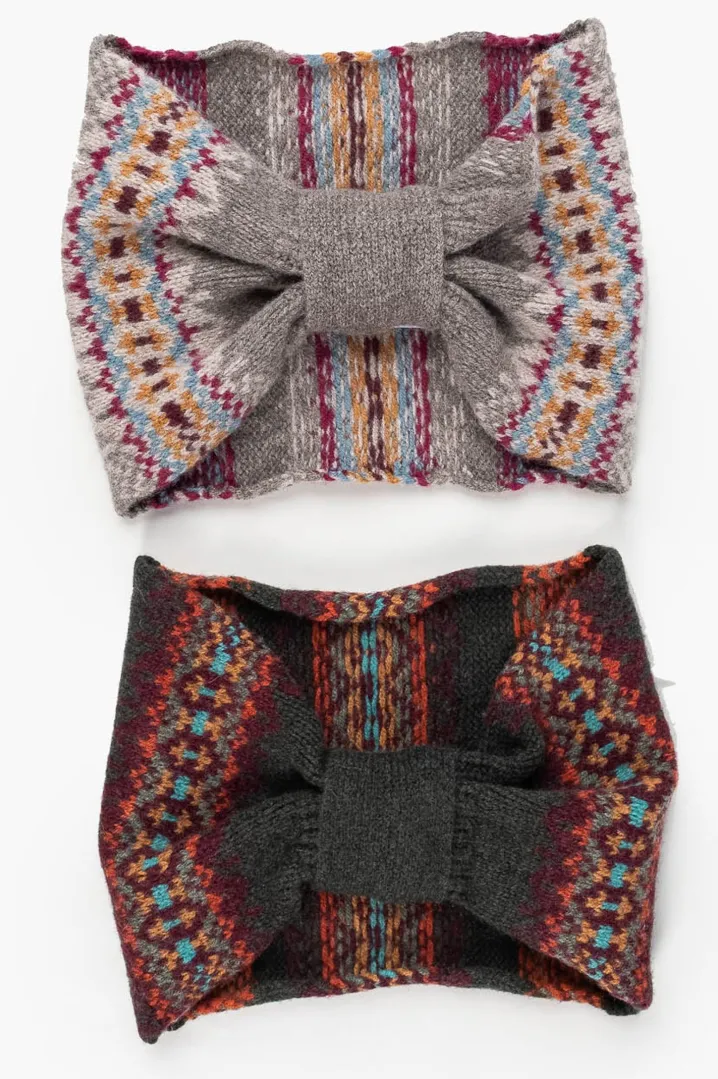 ERIBE' SCOTLAND FASCIA TURBANTE SCOTTISH FAIR ISLE CASHMERE
