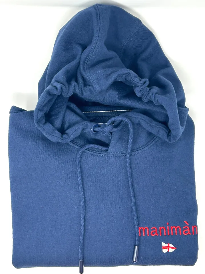 FELPA CON CAPPUCCIO "MANIMAN" BLU