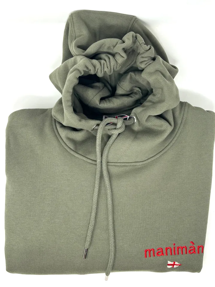 FELPA CON CAPPUCCIO "MANIMAN" VERDE MILITARE