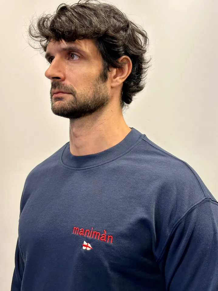 FELPA GIROCOLLO "MANIMAN" BLU