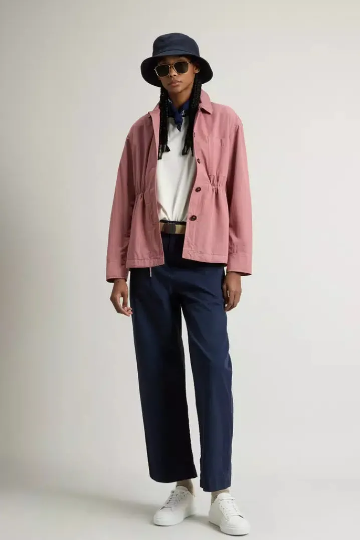 GABARDINE OVERSHIRT WITHERED ROSE WOOLRICH