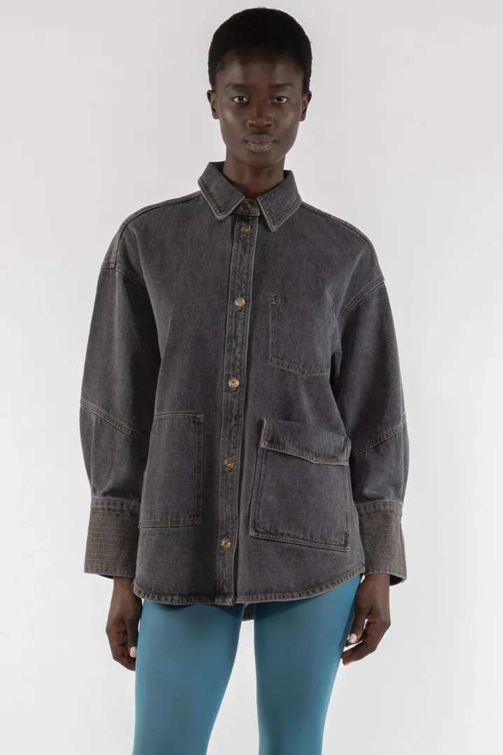 GIACCA CAMICIA OVERSHIRT DENIM GRIGIO OOFWEAR