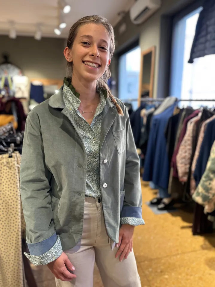 GIACCA CAMICIA "AUDREY" VELLUTO 2000 RIGHE