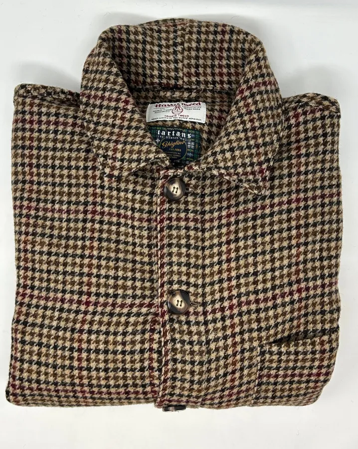 GIACCA DEL CAMALLO HARRIS TWEED PIED DE POULE CAMMELLO