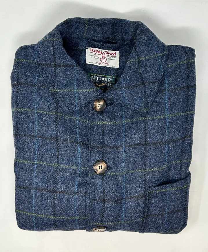 GIACCA DEL CAMALLO HARRIS TWEED HARRINGBONE BLU