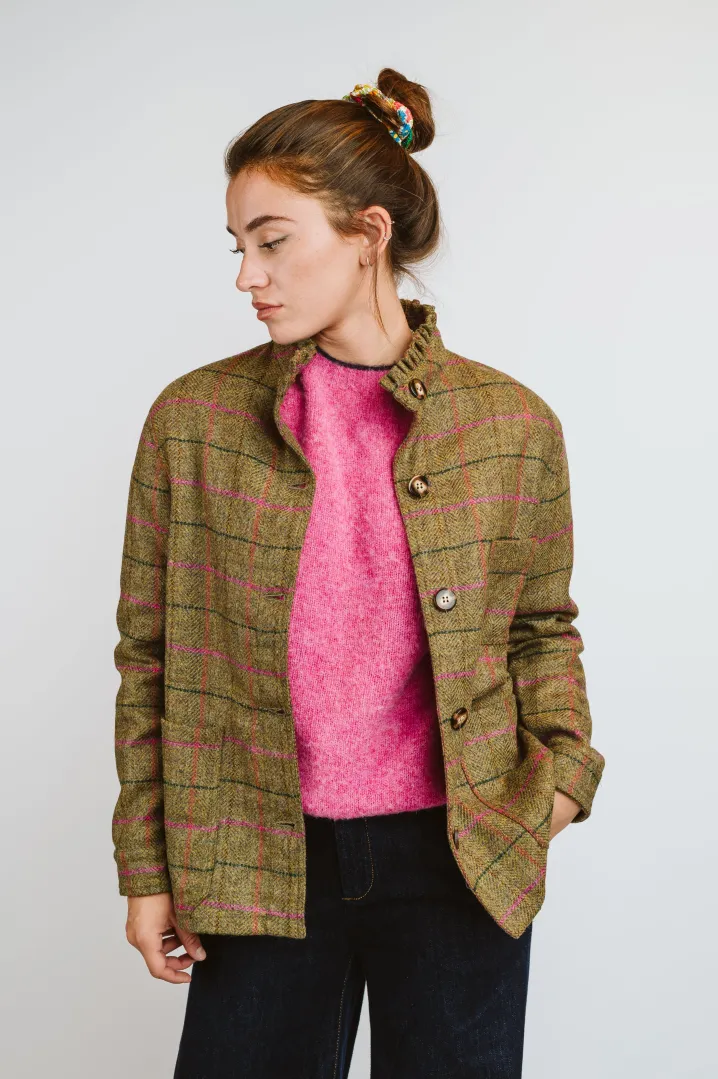 GIACCA DEL CAMALLO HARRIS TWEED HARRINGBONE OLIO