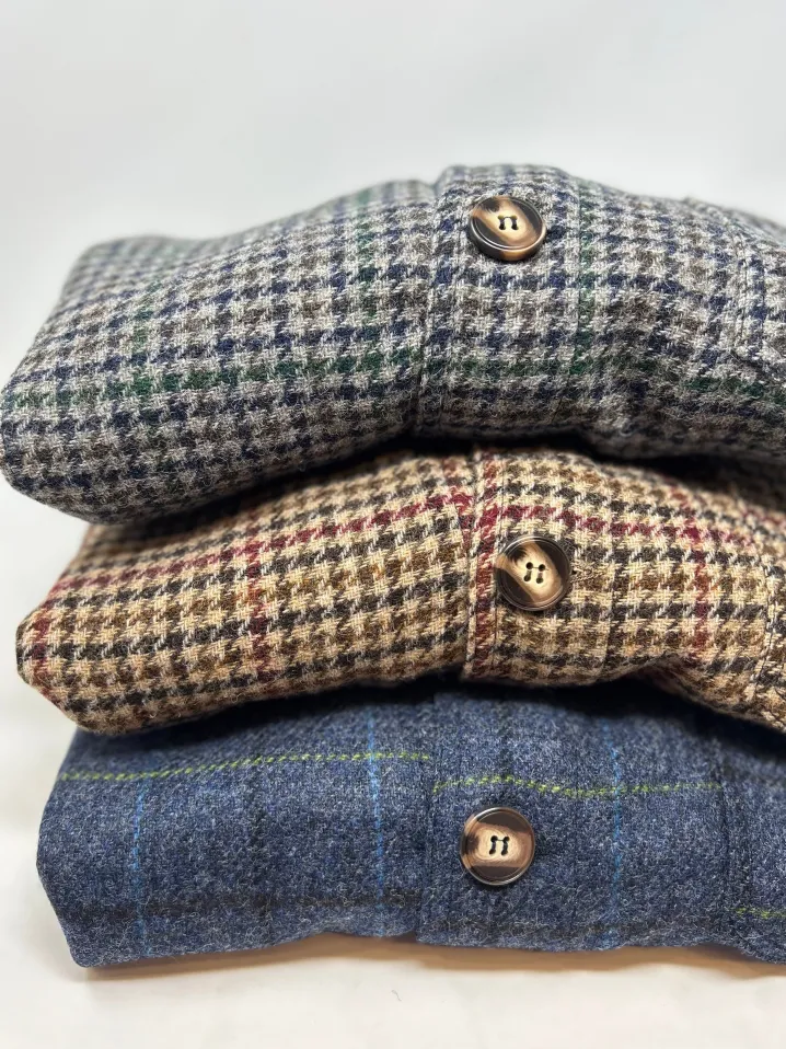 GIACCA DEL CAMALLO HARRIS TWEED HARRINGBONE BLU