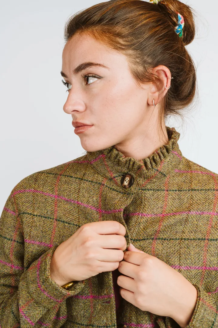 GIACCA DEL CAMALLO HARRIS TWEED HARRINGBONE OLIO