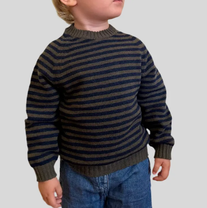 MAGLIONE GIROCOLLO MILLERIGHE GRIGIO/BORDEAUX
