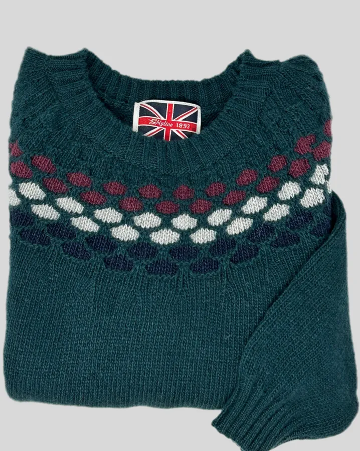 MAGLIONE GIROCOLLO POIS FIRE ISLE VERDE