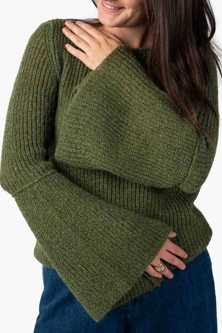 MAGLIONE "DAISY" LUREX MANICA SVASATA