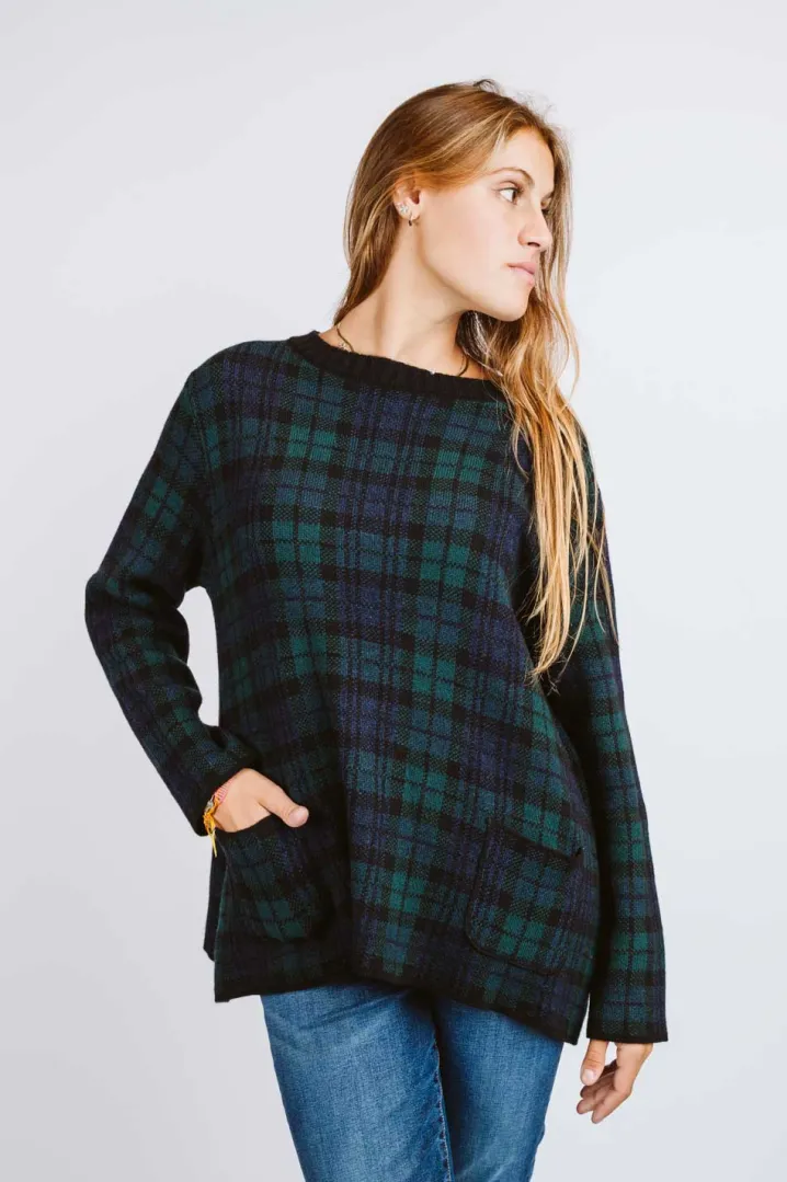 MAGLIONE "STEPHANIE" TARTAN BLACKWATCH