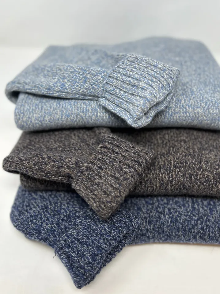 MAGLIONE "TEO" GIROCOLLO MOULINE' IN ECO-CASHMERE