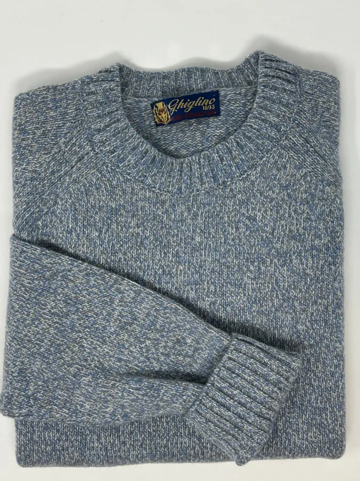 MAGLIONE "TEO" GIROCOLLO MOULINE' IN ECO-CASHMERE