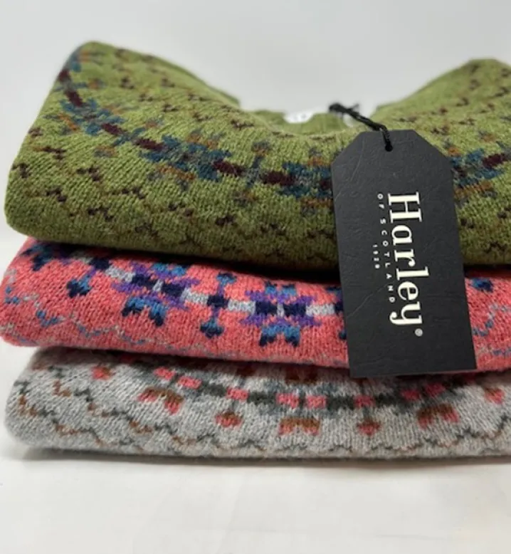 MAGLIONE SHETLAND SCOTTISH FAIR ISLE HARLEY OF SCOTLAND FOR GHIGLINO