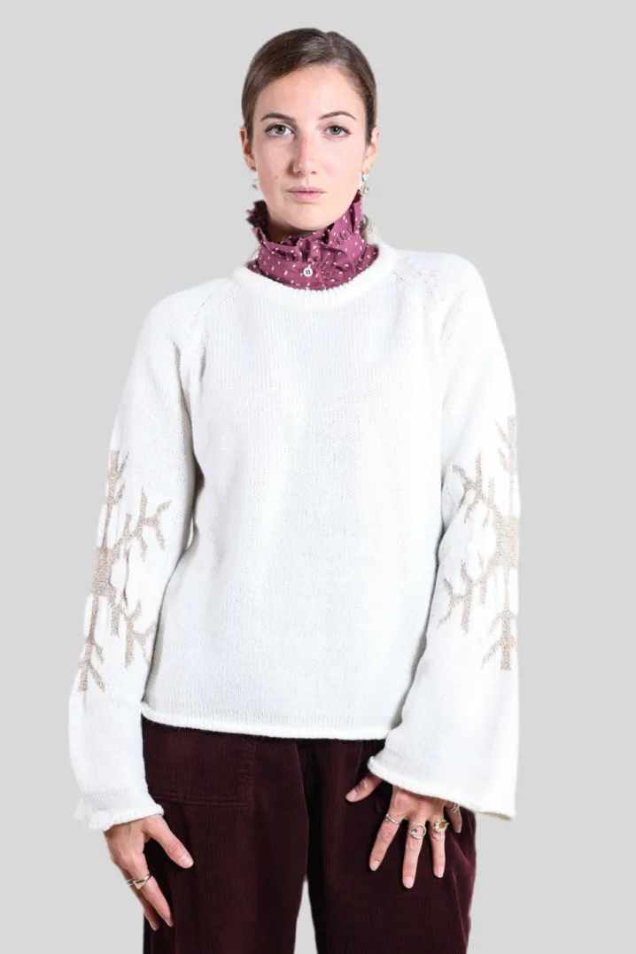 MAGLIONE SNOWFLAKE PANNA LOUREX GOLD
