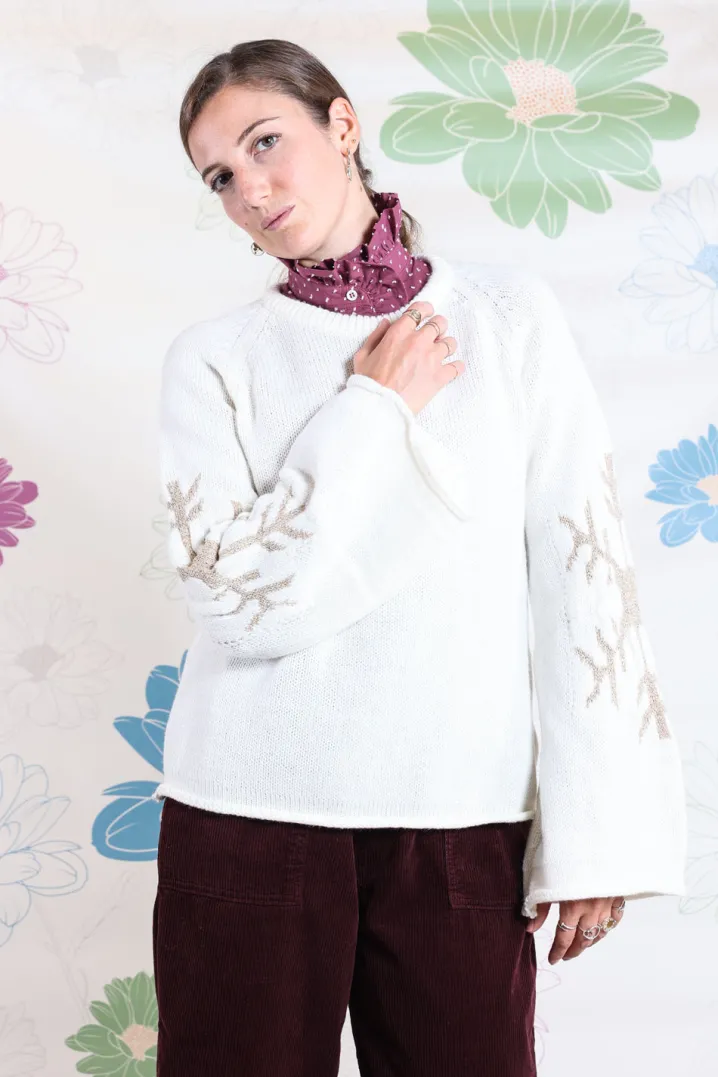 MAGLIONE SNOWFLAKE PANNA LOUREX GOLD