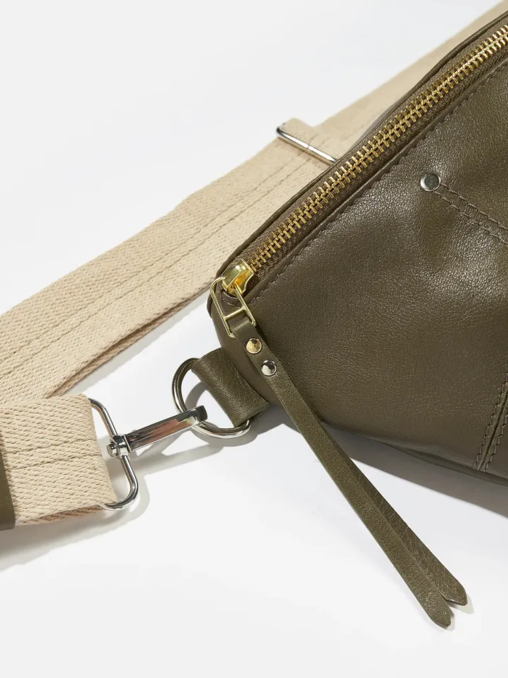 MARSUPIO VERA PELLE MILITARE