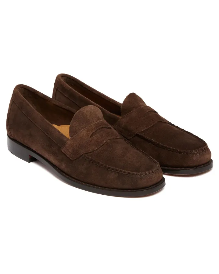 MOCASSINI PENNY LOAFERS SUEDE TESTA MORO G.H.BASS WEEJUNS