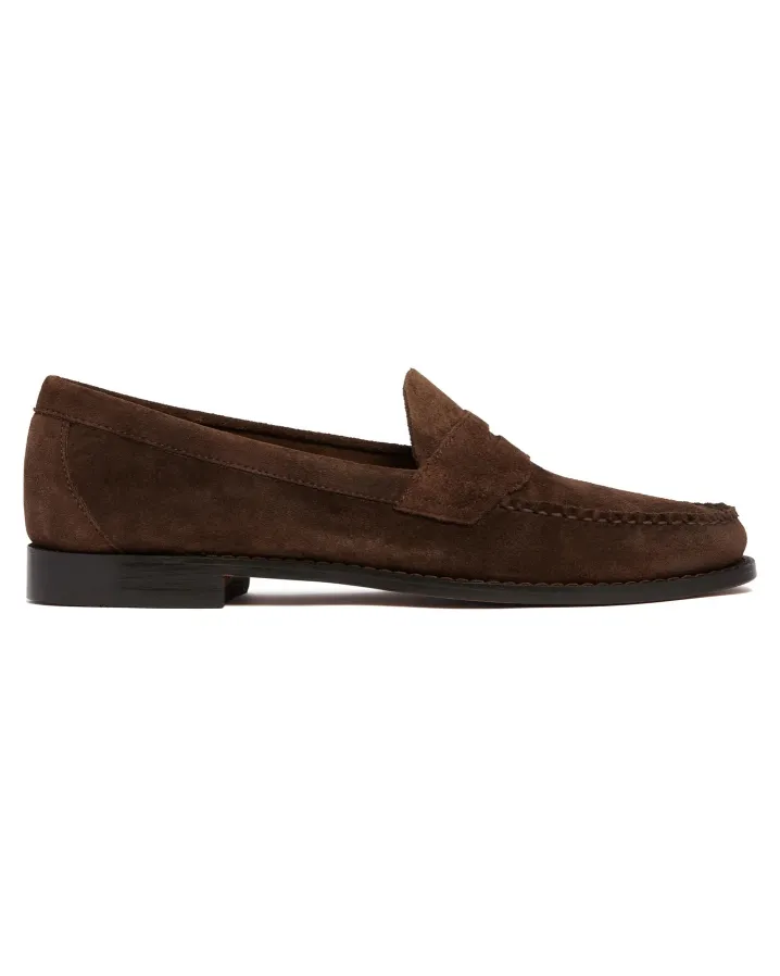 MOCASSINI PENNY LOAFERS SUEDE TESTA MORO G.H.BASS WEEJUNS