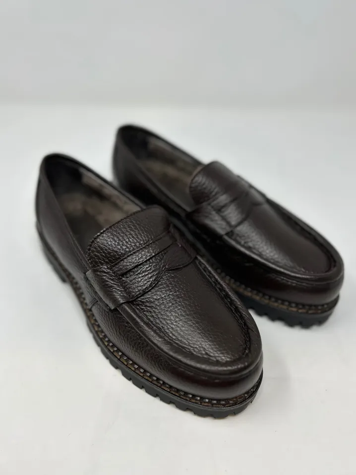 MOCASSINO PENNY ECOFUR INTERNA TESTA MORO GHIGLINO