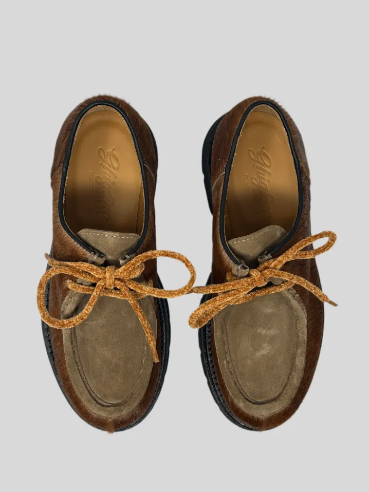 MOCASSINO STRINGATO CAVALLINO BROWN GHIGLINO