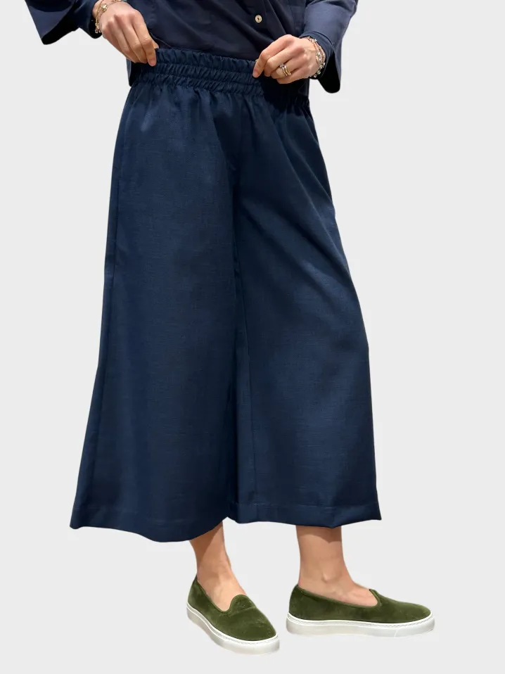 PANTALONE CROPPED COMFY "THEA" BLU