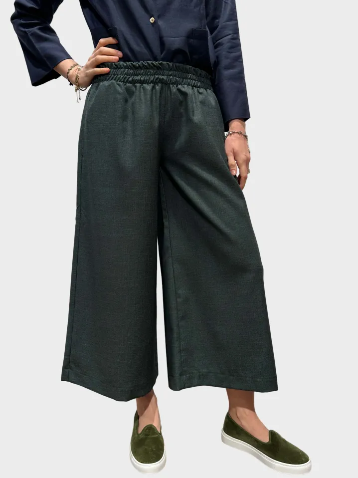 PANTALONE CROPPED COMFY "THEA" VERDE