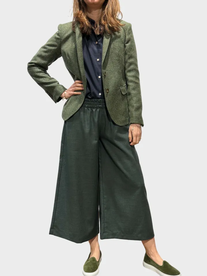 PANTALONE CROPPED COMFY "THEA" VERDE