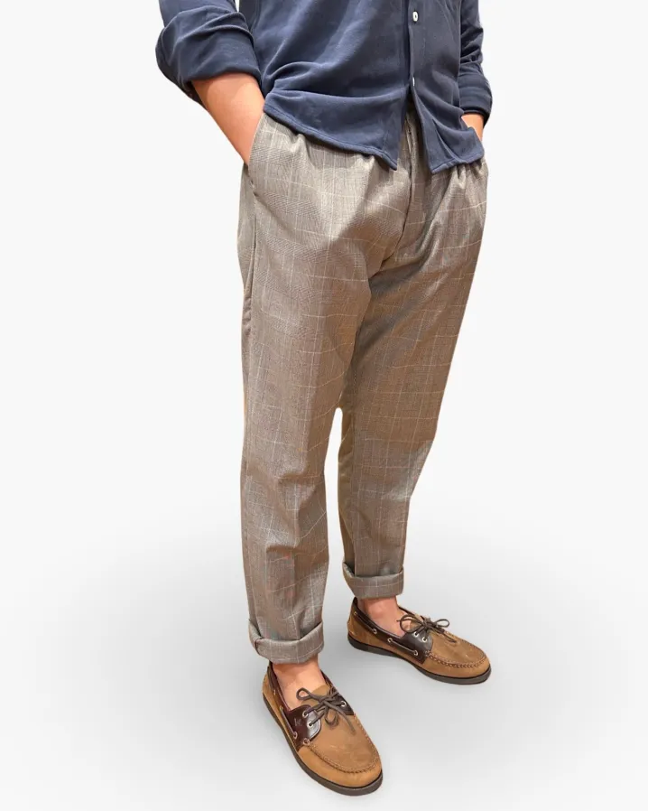 PANTALONE "HENRY" PRINCIPE DI GALLES BEIGE