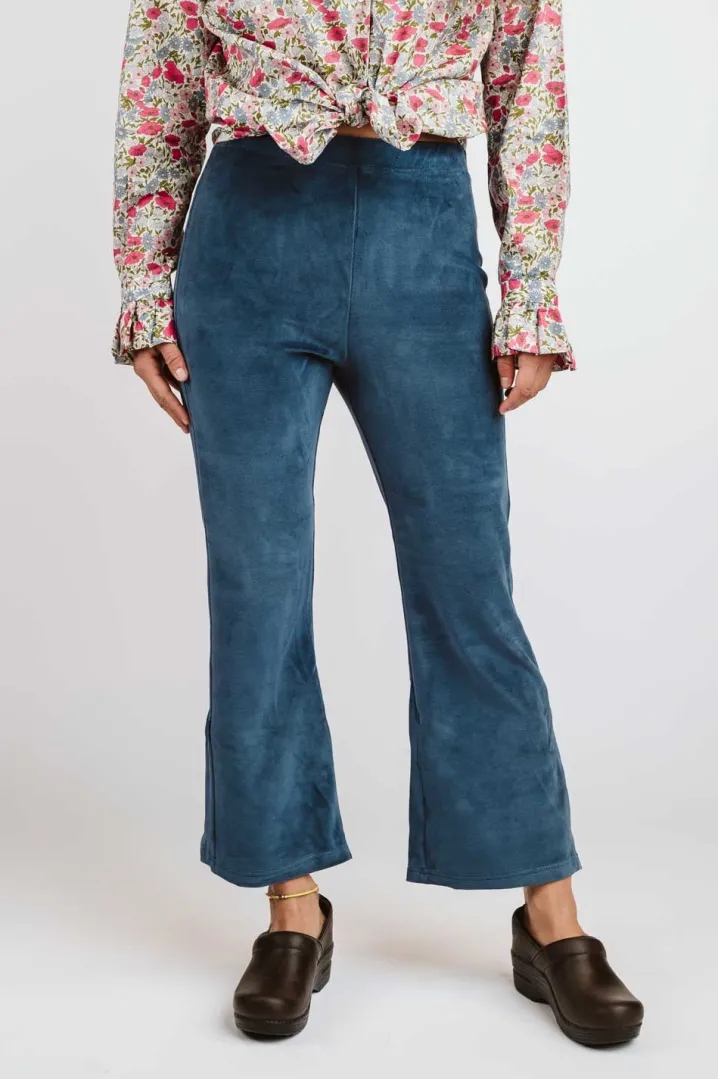 PANTALONI "NINA" TROMBETTA CORTO VELLUTO LISCIO