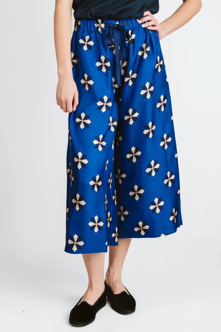 PANTALONI THEA SETA FLOWERS
