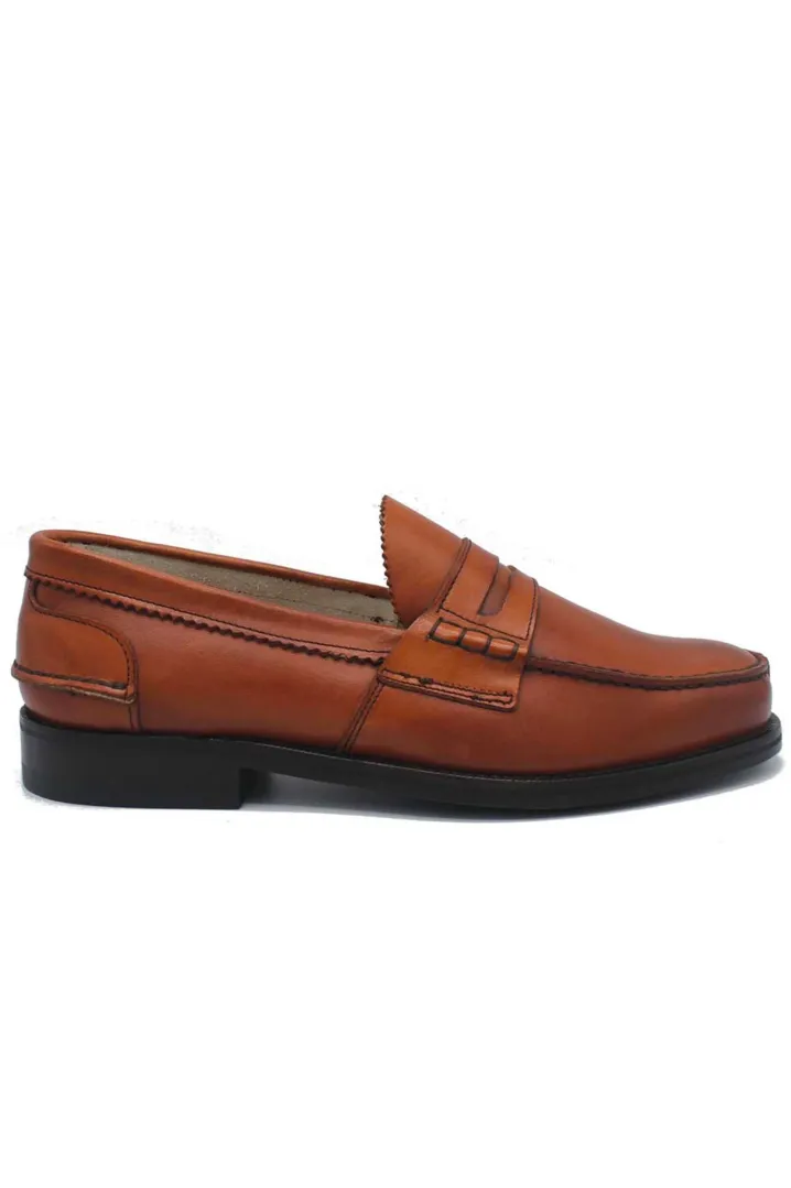 PENNY LOAFER PELLE CHESTNUT SAXONE OF SCOTLAND