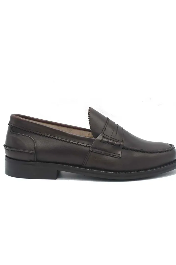 PENNY LOAFER PELLE MARRONE SAXONE OF SCOTLAND