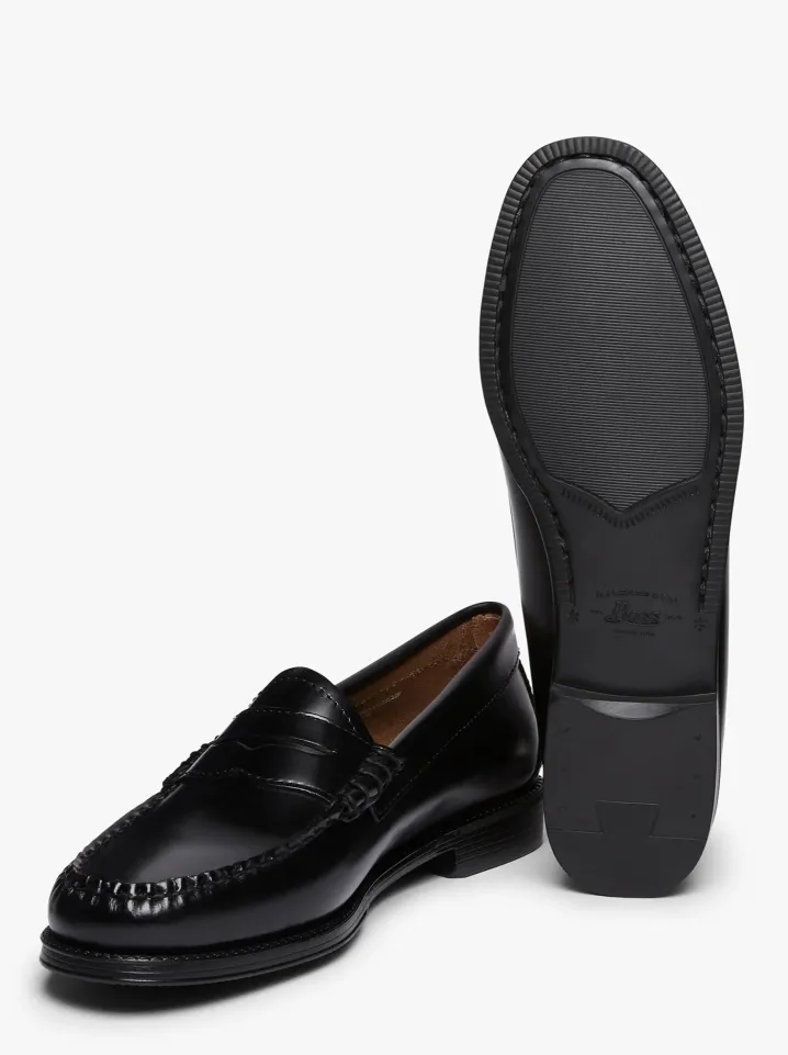 PENNY LOAFERS BLACK SUOLA GOMMATA ANTISCIVOLO G.H.BASS WEEJUNS.