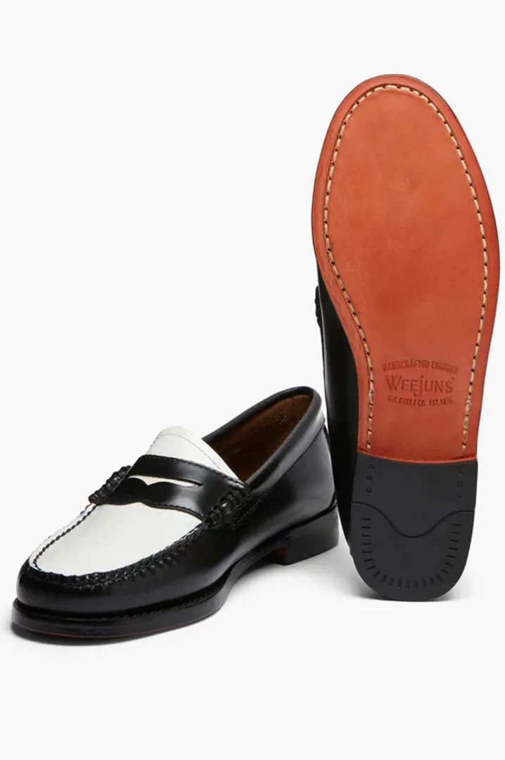 PENNY LOAFERS BLACK/WHITE G.H.BASS WEEJUNS.