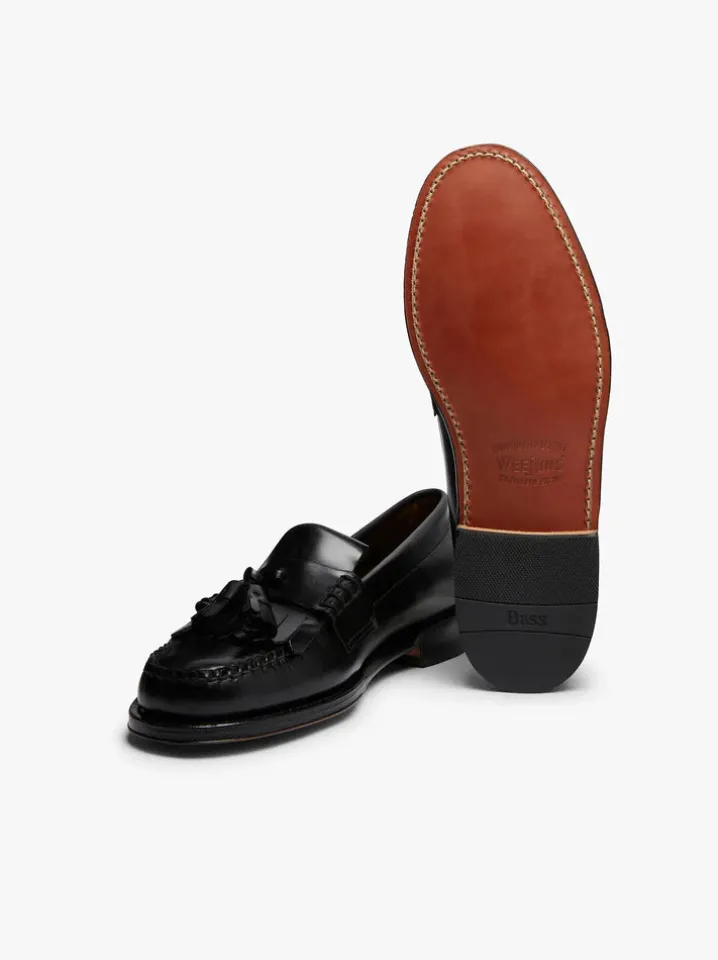 PENNY LOAFERS KILTIE BLACK NAPPINA G.H.BASS WEEJUNS.