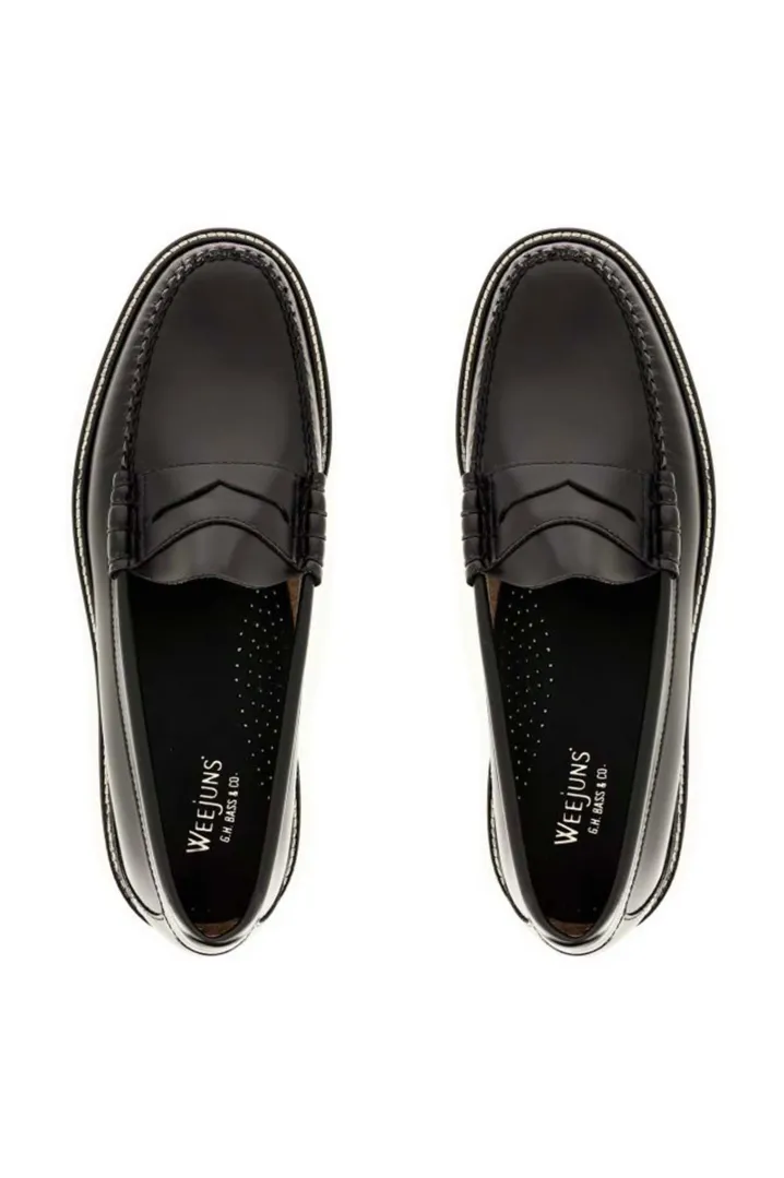 PENNY LOAFERS LARSON BLACK LEATHER G.H.BASS WEEJUNS