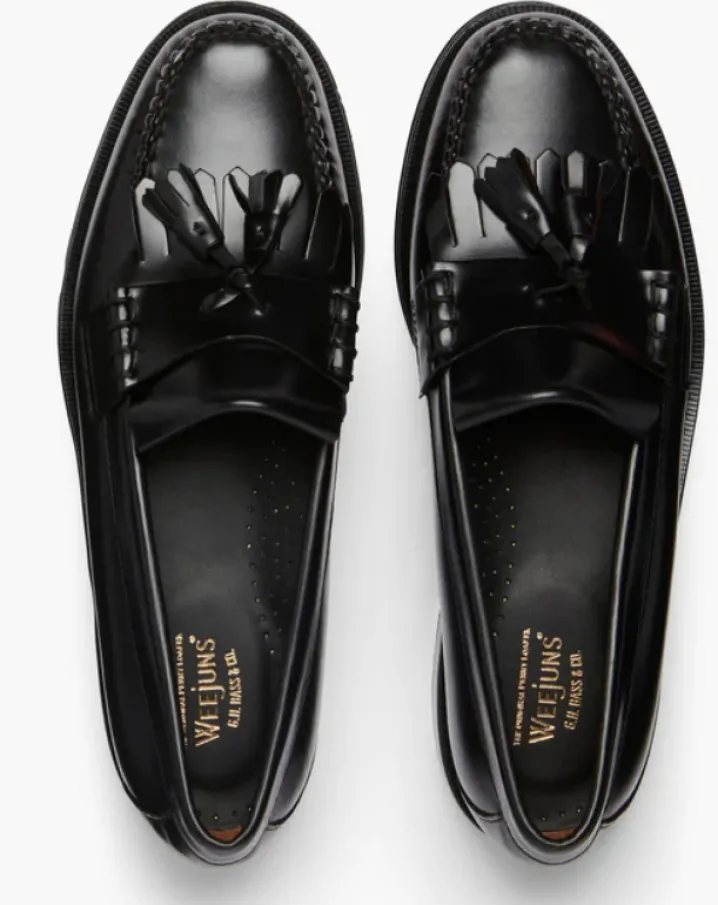 PENNY LOAFERS NAPPINA LAYTON KILTIE PELLE BLACK G.H.BASS WEEJUNS