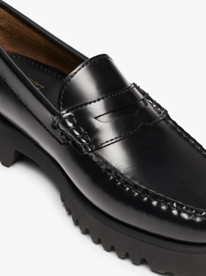 PENNY LOAFERS PLATEAU 90S BLACK NAPPINA G.H.BASS WEEJUNS.