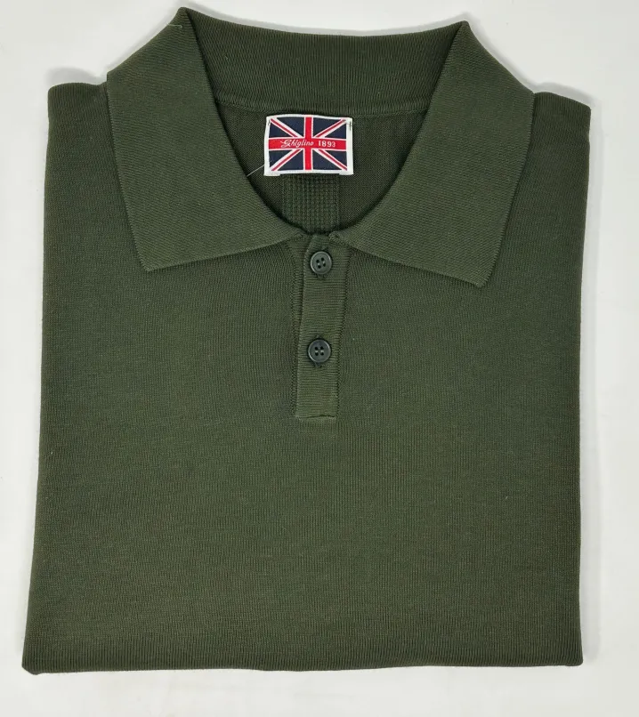 POLO "THOMAS" IN MAGLIA COTONE MANICA CORTA VERDE MILITARE