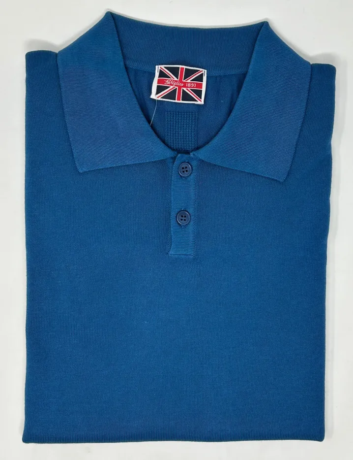 POLO "THOMAS" IN MAGLIA COTONE MANICA CORTA PETROLIO