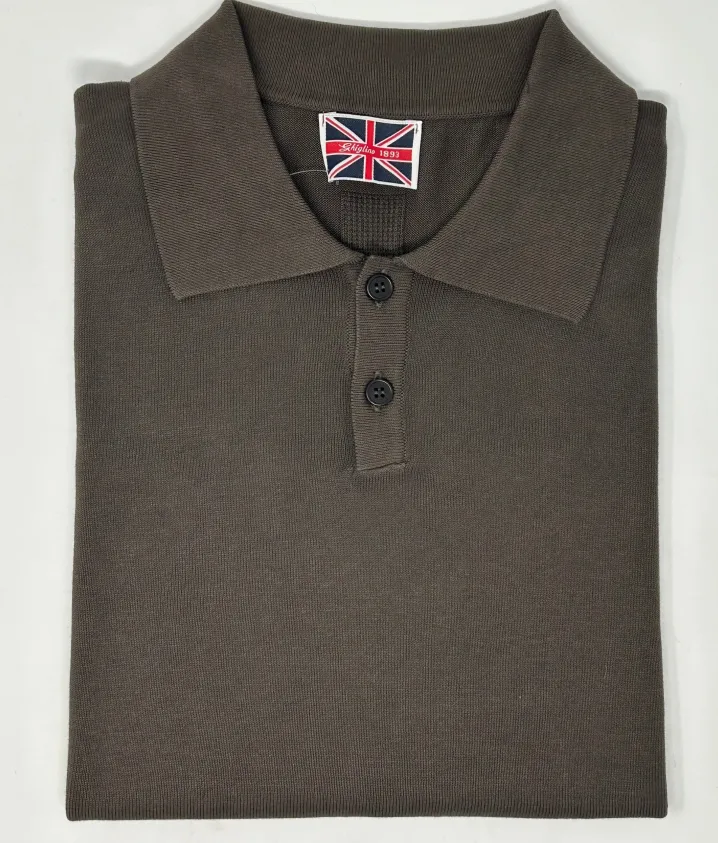 POLO "THOMAS" IN MAGLIA COTONE MANICA CORTA CIOCCOLATO