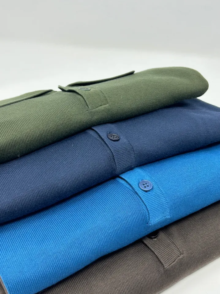 POLO "THOMAS" IN MAGLIA COTONE MANICA CORTA PETROLIO