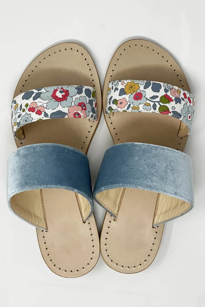 SANDALI ZOE VELLUTO & LIBERTY FABRIC GHIGLINO