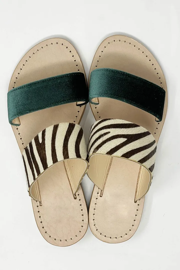 SANDALI ZOE VELLUTO & ZEBRA GHIGLINO