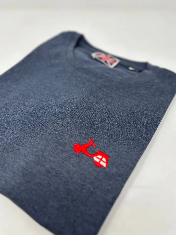 T-SHIRT "VESPA BANDIERA GENOVA" BLU MELANGE